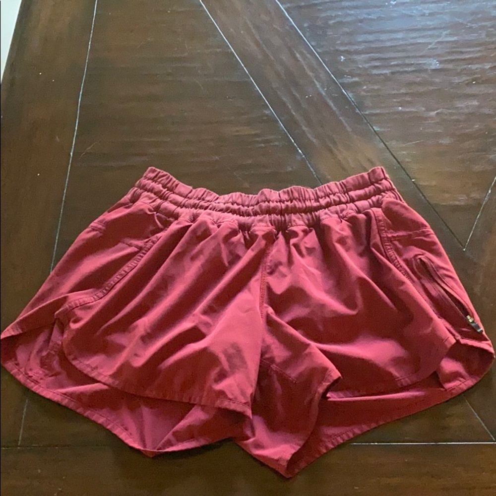 Burgundy lululemon shorts